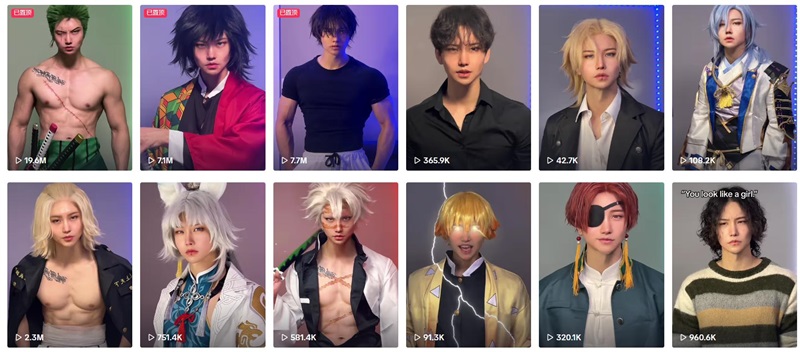 TikTok網(wǎng)紅:澳大利亞cosplay顏值中腰部博主頻道