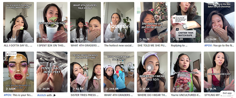 美國美妝好物測評博主tiktok女達人頻道內(nèi)容