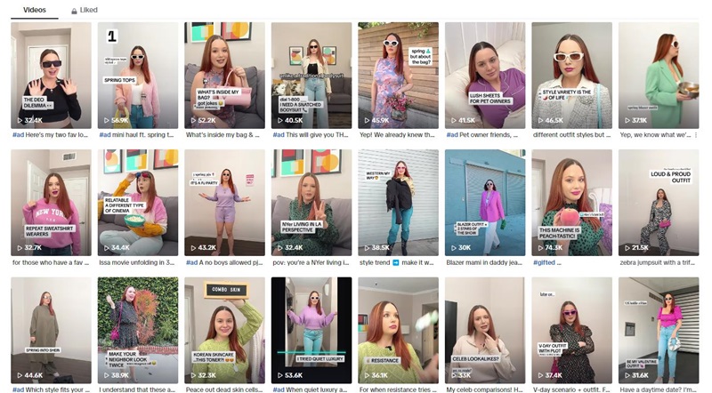 美國(guó)Tiktok時(shí)尚穿搭小網(wǎng)紅