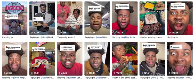 美國(guó)tiktok帶貨美食網(wǎng)紅博主頻道內(nèi)容