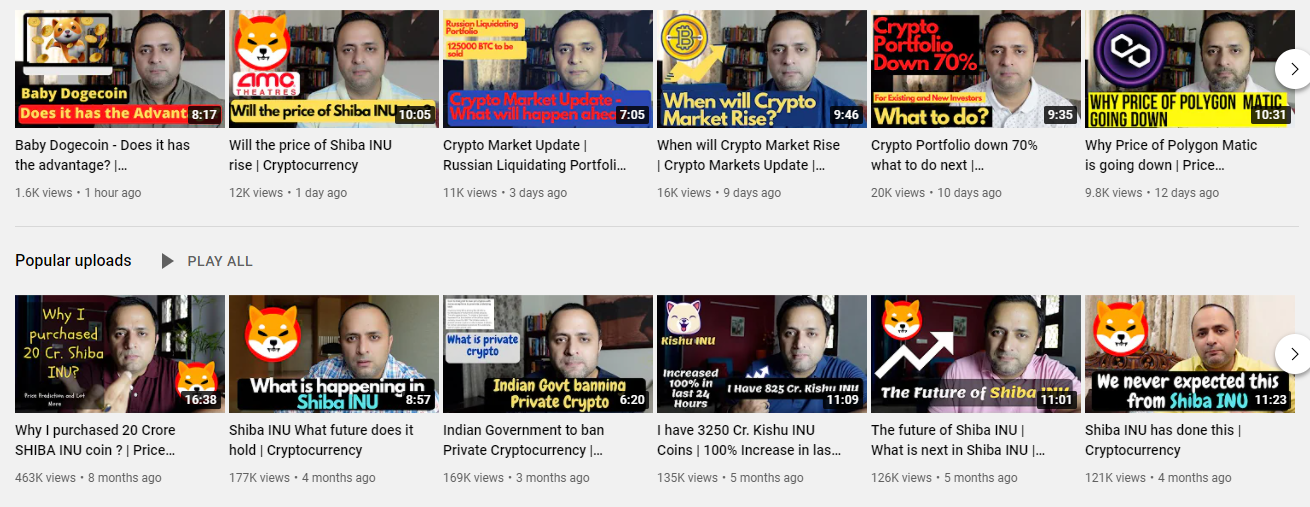 印度YouTube紅人頻道內容