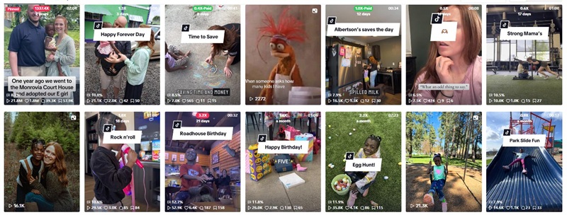 TikTok網(wǎng)紅推廣 ：美國家庭寶寶日常生活分享類博主頻道內(nèi)容